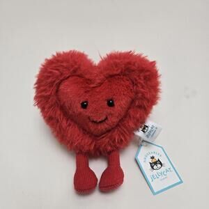 Jellycat Beatie Heart Red Plush Collectible, New With Tags (5 inch)